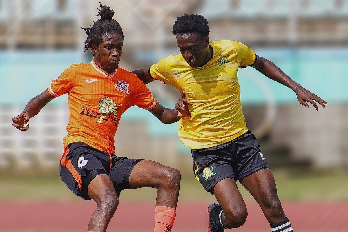 Action during a round of 32 First Citizens Cup match between Club Sando and RSSR FA at the Manny Ramjohn Stadium, Marabella on Sunday, April 21st 2024.