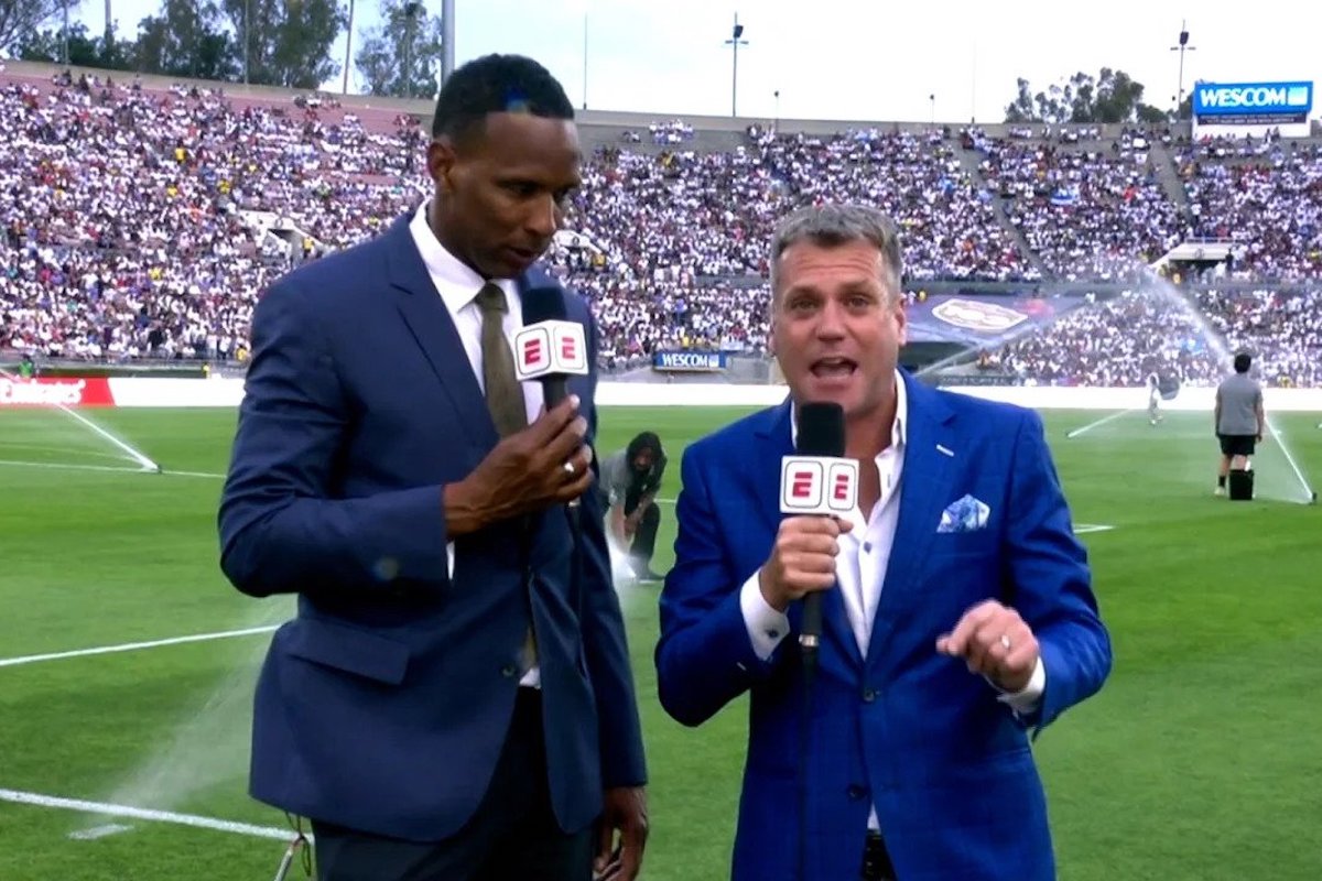 Shaka Hislop before collapsing on air ahead of a preseason friendly match between AC Milan and Real Madrid on Sunday July 23rd 2023.