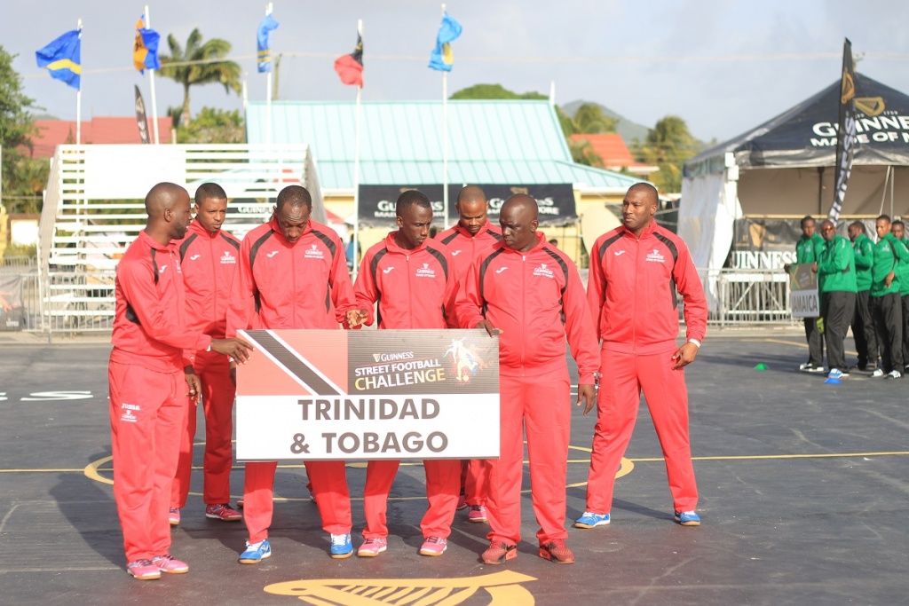 Trinidad and Tobago's Junior Mafia contingent, from left, Derrick Balthazar, Kerry Joseph, Noel Williams, Jerwyn Balthazar, Kwesi Petersen, Keston Balthazar and Cyrano Glen.