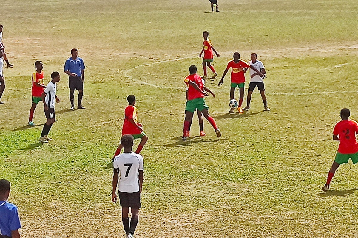 Trendsetter Hawks U-15 vs FC Ginga U-15 at Constantine Park, Macoya on Sunday, April 21st 2024.