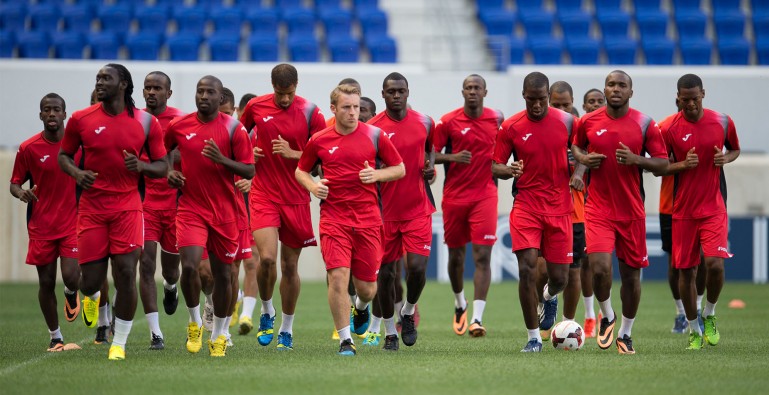 Soca Warriors training for CONCACAF Gold Cup 2013