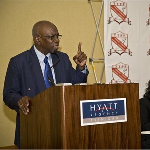 Warner makes speech at the T&T Hyatt