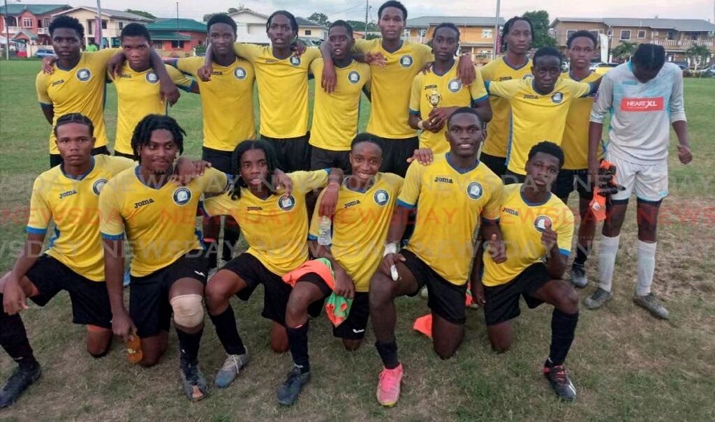 Chaguanas North Secondary players after winning the Coca-Cola Central Zone Intercol title. - Jelani Beckles