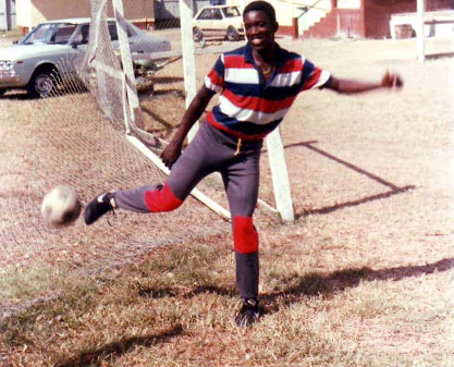 Photo: A teenaged Dwight Yorke shows off his touch in Tobago. (via Kreol Magazine)