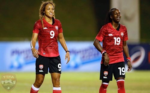 Photo: Trinidad and Tobago players Maylee Attin-Johnson and Kennya Cordner will not feature in next month’s Concacaf W Championship qualifiers. (via TTFA Media)