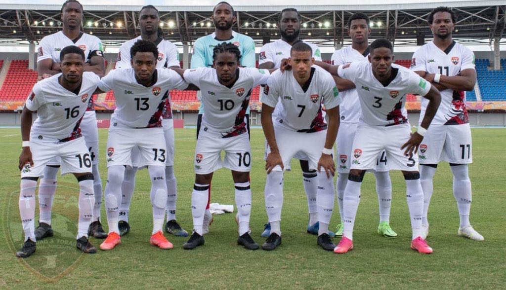 Members of the TT football team ahead of their 2022 FIFA World Cup Concacaf Zone Group F qualifier against Bahamas on Saturday at the Thomas Robinson Stadium, Nassau, Bahamas. PHOTO COURTESY TT FOOTBALL ASSOCIATION. -