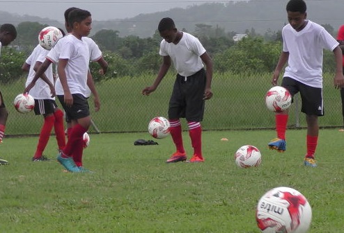 Photo: The Trinidad and Tobago National Under-14 Team trains as part of the NLCB Elite Programme in February 2018. ...(Copyright TTFA Media)