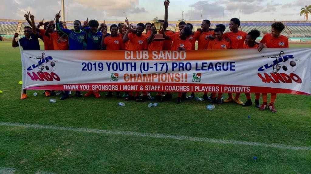 FLASHBACK: In this file photo, Club Sando’s U-17 team celebrate after winning the 2019 Youth Pro League.