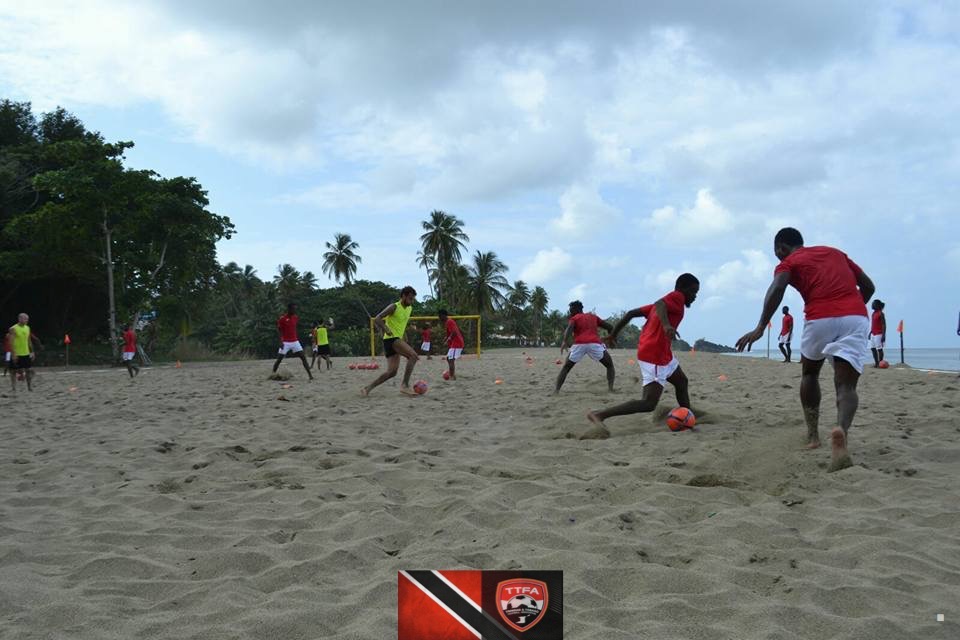The team in training at Turtle Beach Resort in Tobago.