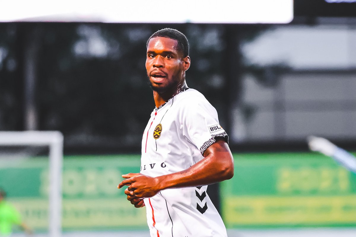 Charleston Battery defender Leland Archer in action during a USL Championship match against Tampa Bay Rowdies at Al Lang Stadium, St. Petersburg, FL on Wednesday, April 12th 2023.