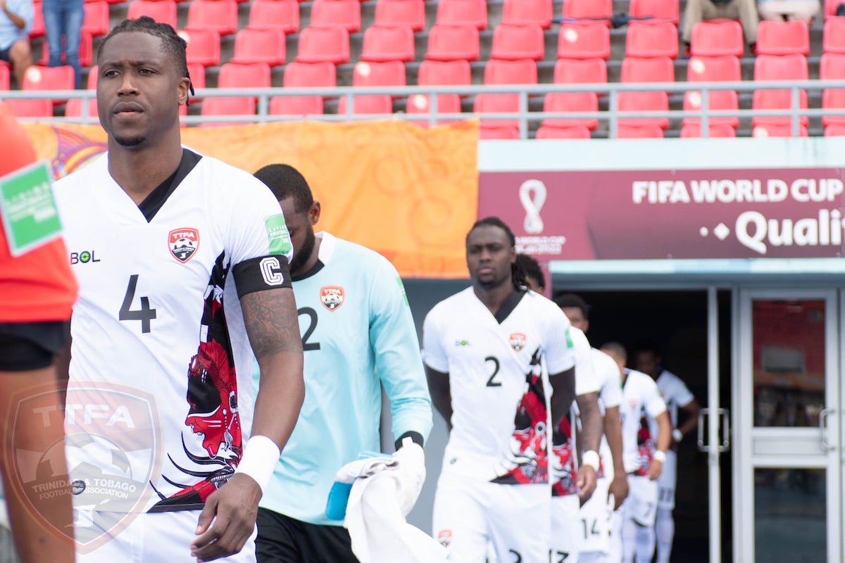 Trinidad and Tobago make their way onto the field to face Bahamas in a 2022 FIFA World Cup Qualifier against Bahamas at the Thomas A. Robinson Stadium, Nassau, Bahamas, on June 5th 2021.