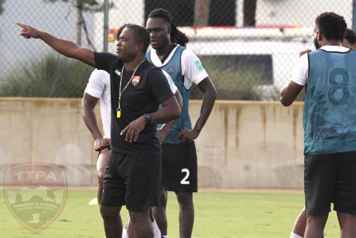 Trinidad and Tobago Interim Head Coach Angus Eve during a training session on Friday July 2nd 2021 in Boca Ration, FL