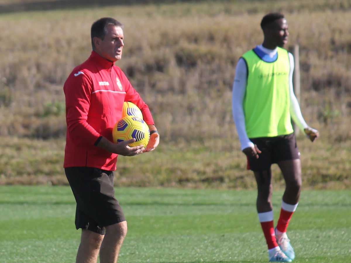 Head Coach Terry Fenwick conducts a training session in Orlando, FL on January 30th 2021