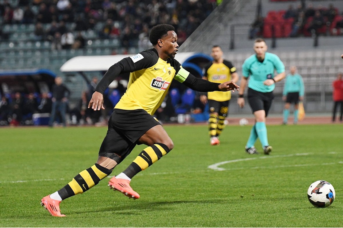 AEK Athen FC forward Levi Garcia in action against Volos NPS at Panthessaliko Stadio, Volos, Greece on Sunday, January 5th 2025.