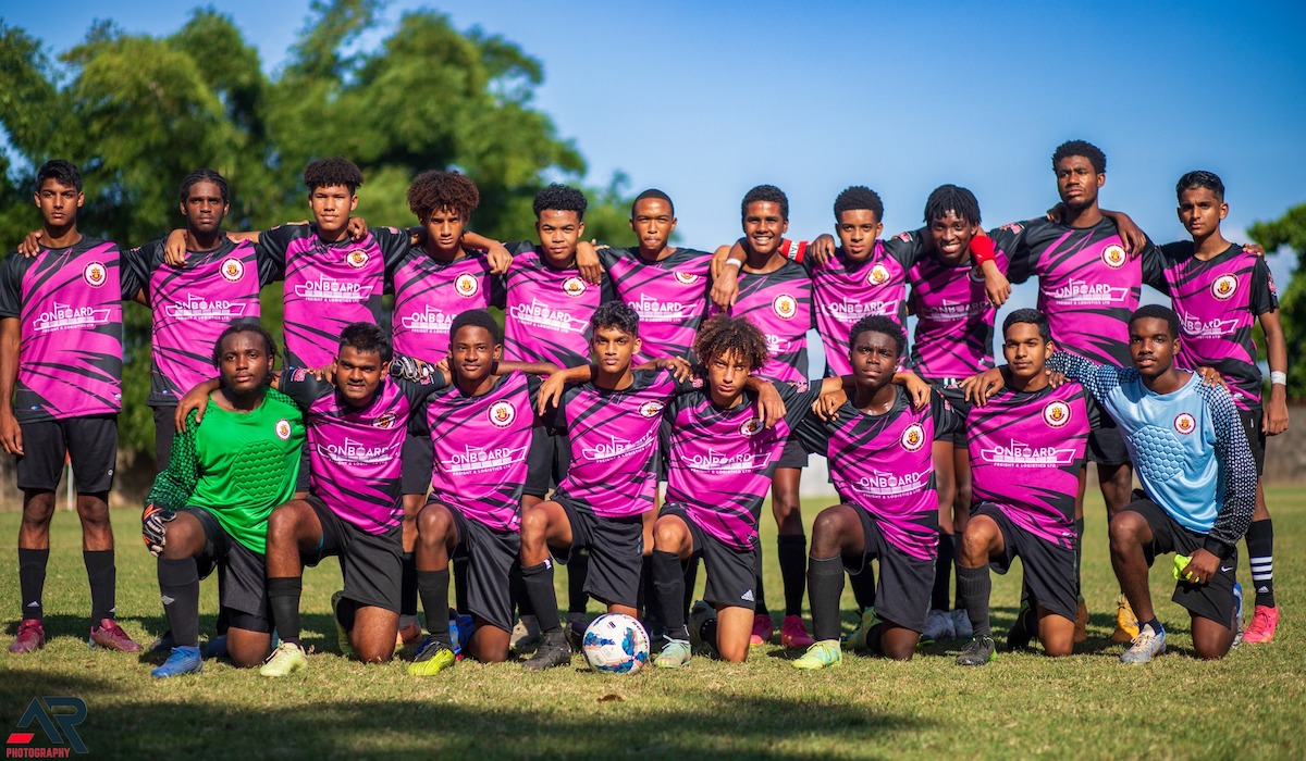 Hillview College pose for a team photo before facing Toco Secondary at El Dorado Road, Tunapuna on Friday, September 15th 2023. PHOTO BY: Arshad Ramnarine