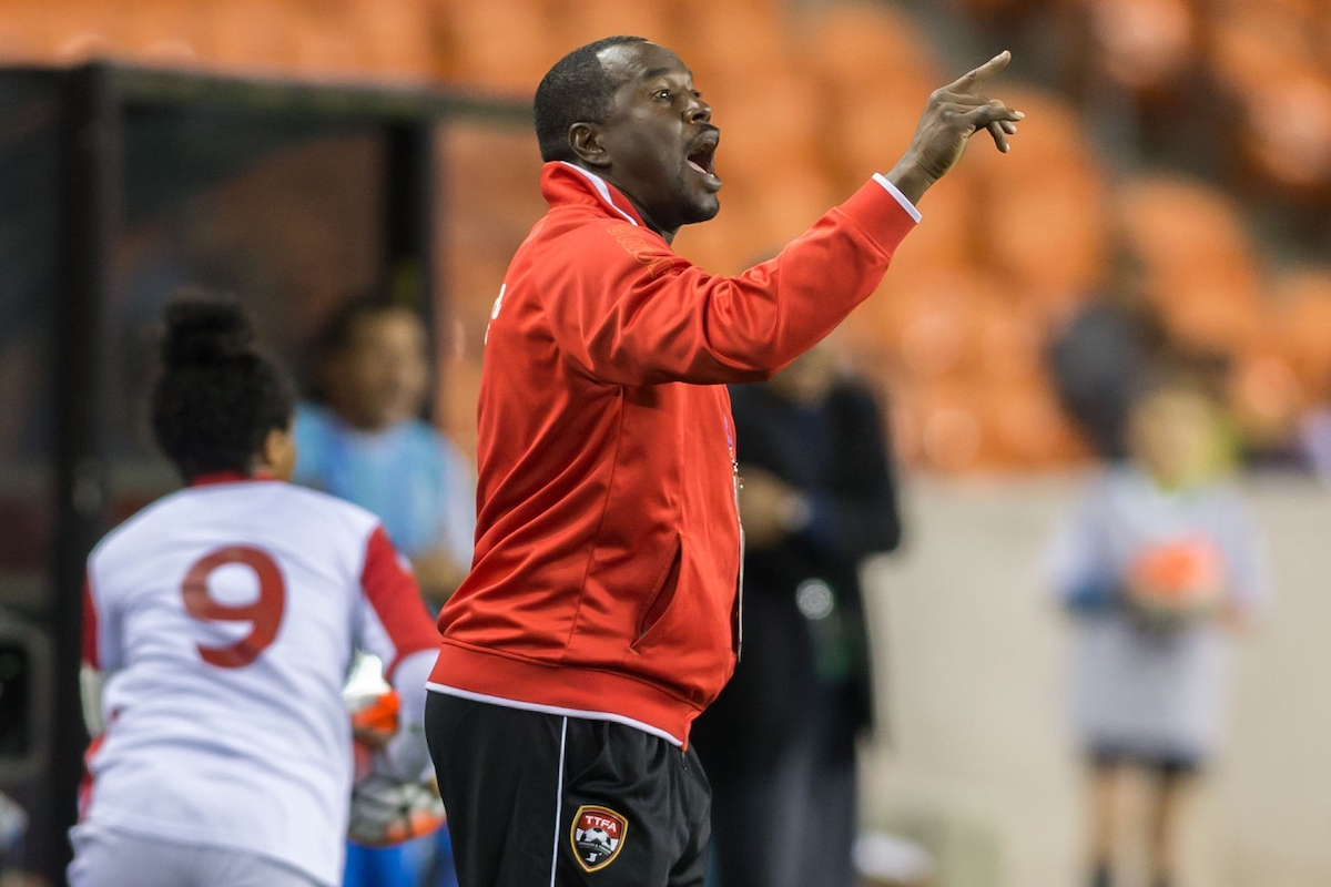 Trinidad & Tobago Head Coach Richard Hood during the Women's Olympic qualifying soccer match between Guatemala and Trinidad & Tobago at BBVA Compass Stadium in Houston, Texas. (Photograph by Leslie Plaza Johnson/Icon Sportswire)