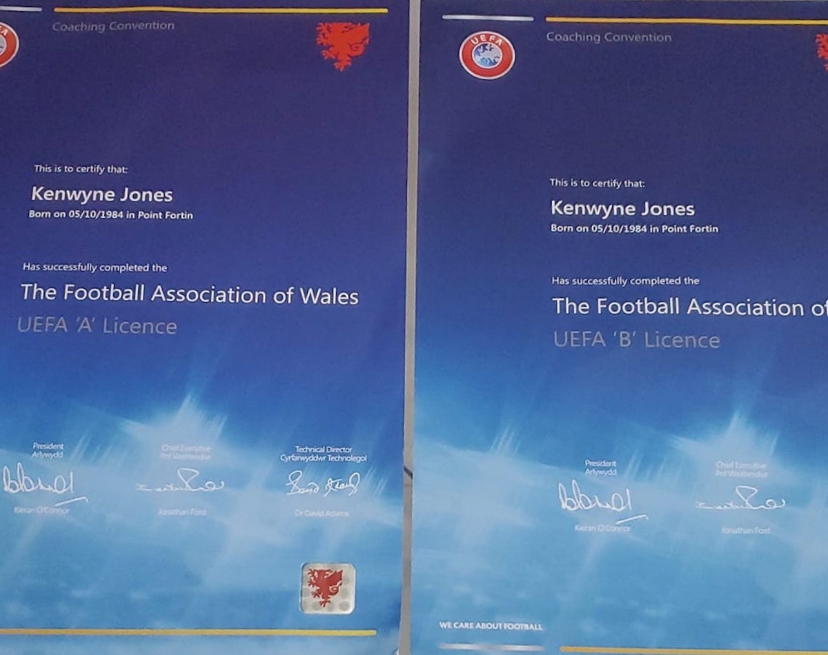 Kenwyne Jones' UEFA coaching licenses