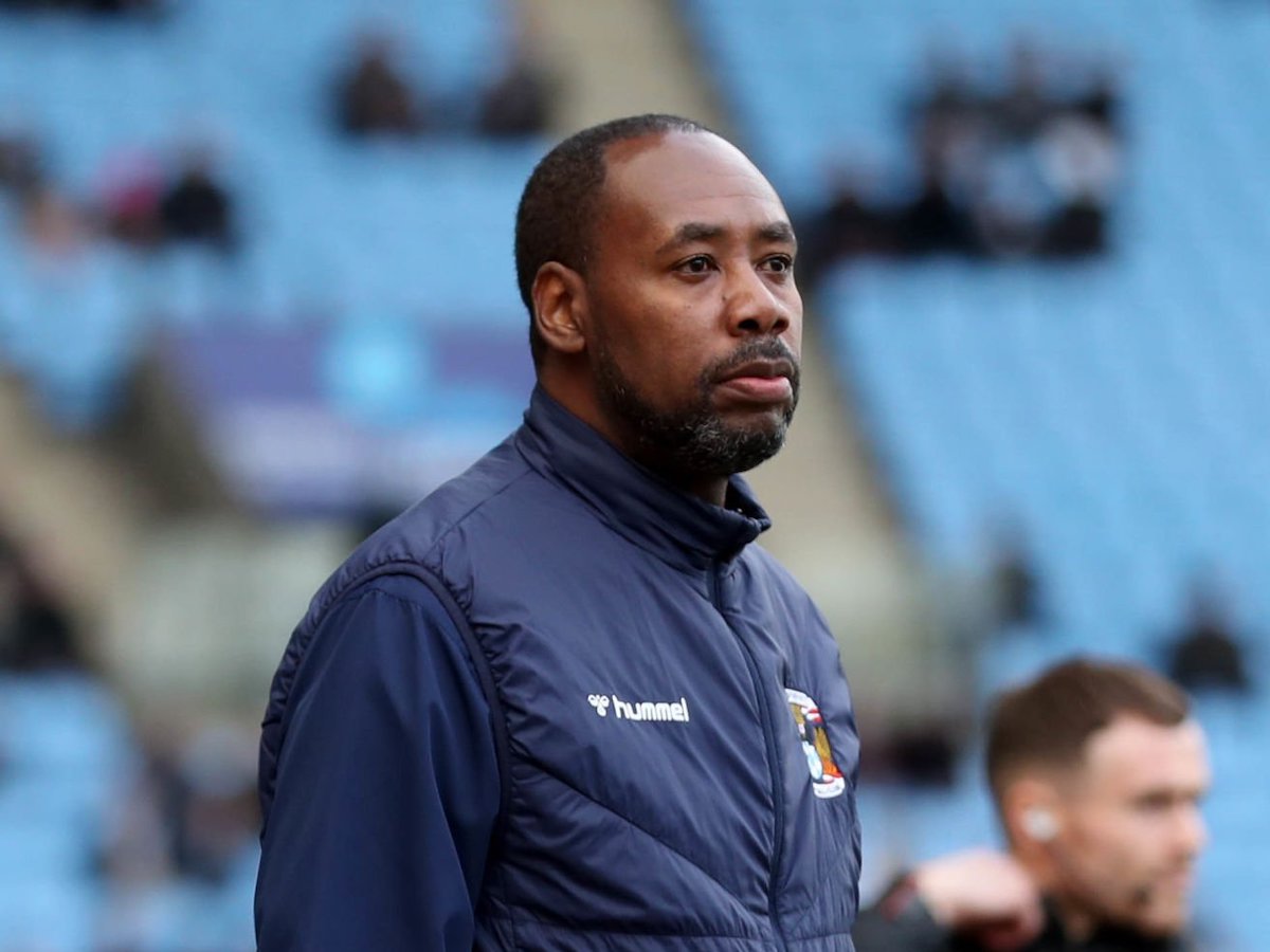Coventry City coach Dennis Lawrence, who is taking charge of his side today, during the Sky Bet Championship match at Coventry Building Society Arena, Coventry. Picture date: Saturday March 12, 2022. (Photo by Bradley Collyer/PA Images via Getty Images)
