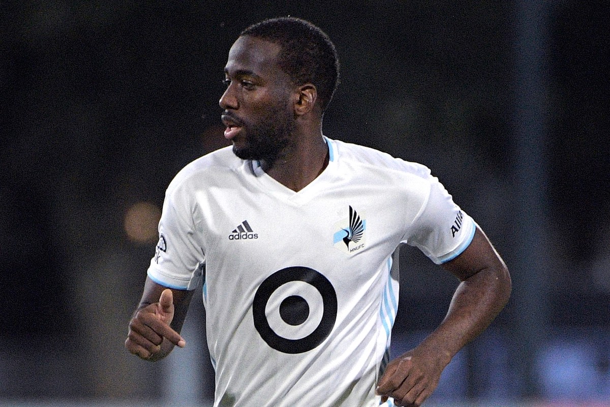 Minnesota United midfielder Kevin Molino (7) follows a play during the second half of an MLS soccer match against Sporting Kansas City, Sunday, July 12, 2020, in Kissimmee, Fla. Credit: AP Photo/Phelan M. Ebenhack
