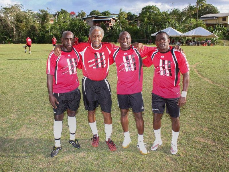 Former Strike Squad playes (from left) Clayton Morris, Brian Williams, Hutson Charles and Marvin Faustin.