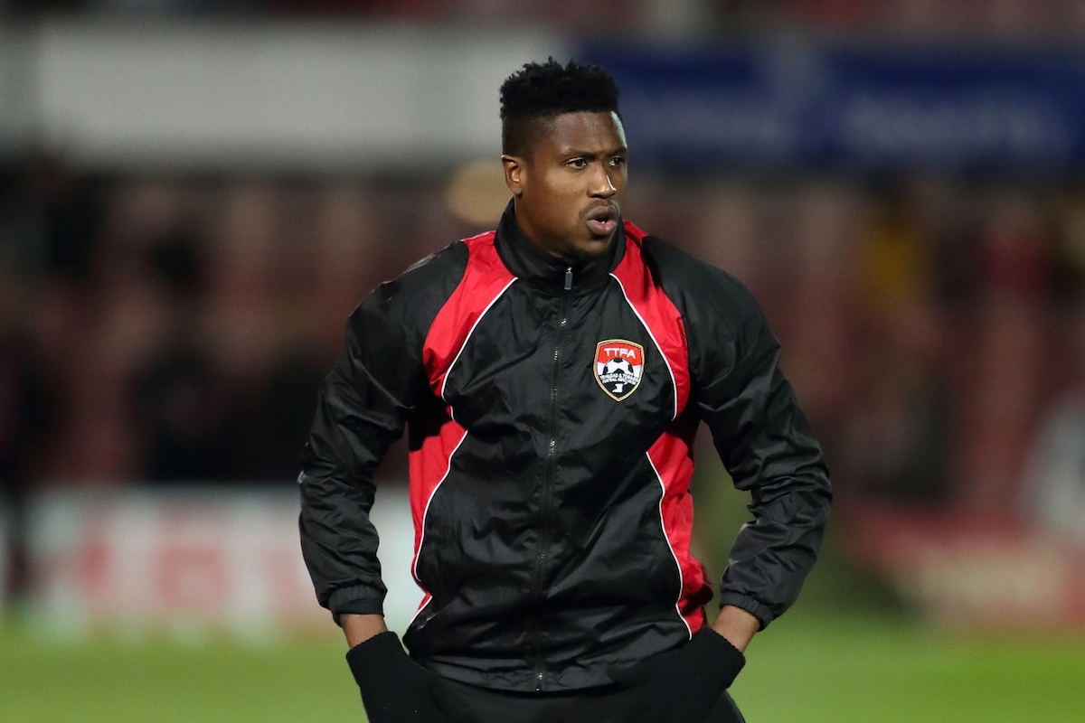 Sheldon Bateau of Trinidad and Tobago during the International Friendly between Wales and Trinidad and Tobago at Racecourse Ground on March 20, 2019 in Wrexham, Wales. (Photo by James Williamson - AMA/Getty Images)