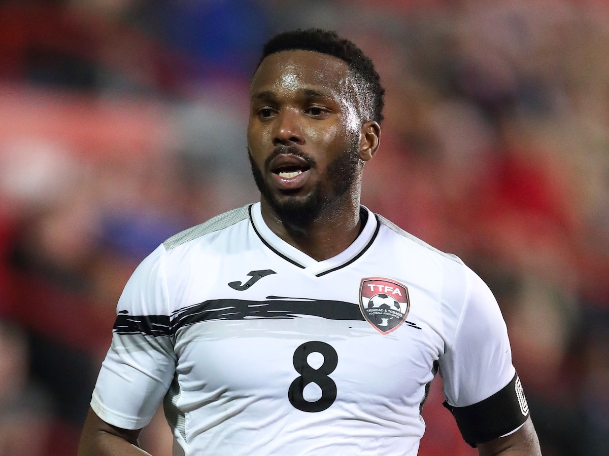 Khaleem Hyland of Trinidad and Tobago during the International Friendly between Wales and Trinidad and Tobago at Racecourse Ground on March 20, 2019 in Wrexham, Wales. (Photo by James Williamson - AMA/Getty Images)