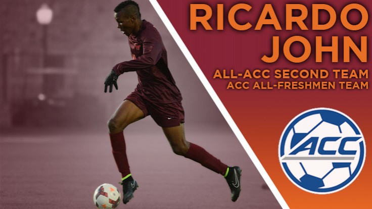 Ricardo John earns All-ACC Second Team and ACC All-Freshmen distinctions