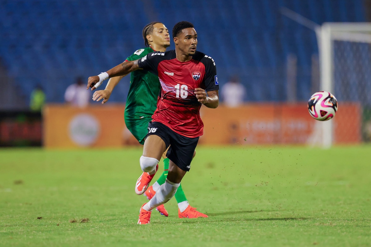 Trinidad and Tobago's Alvin Jones chases a loose ball during a 2026 Concacaf World Cup Qualifier against Grenada at Hasely Crawford Stadium, Mucurapo on Wednesday, June 5th 2024.