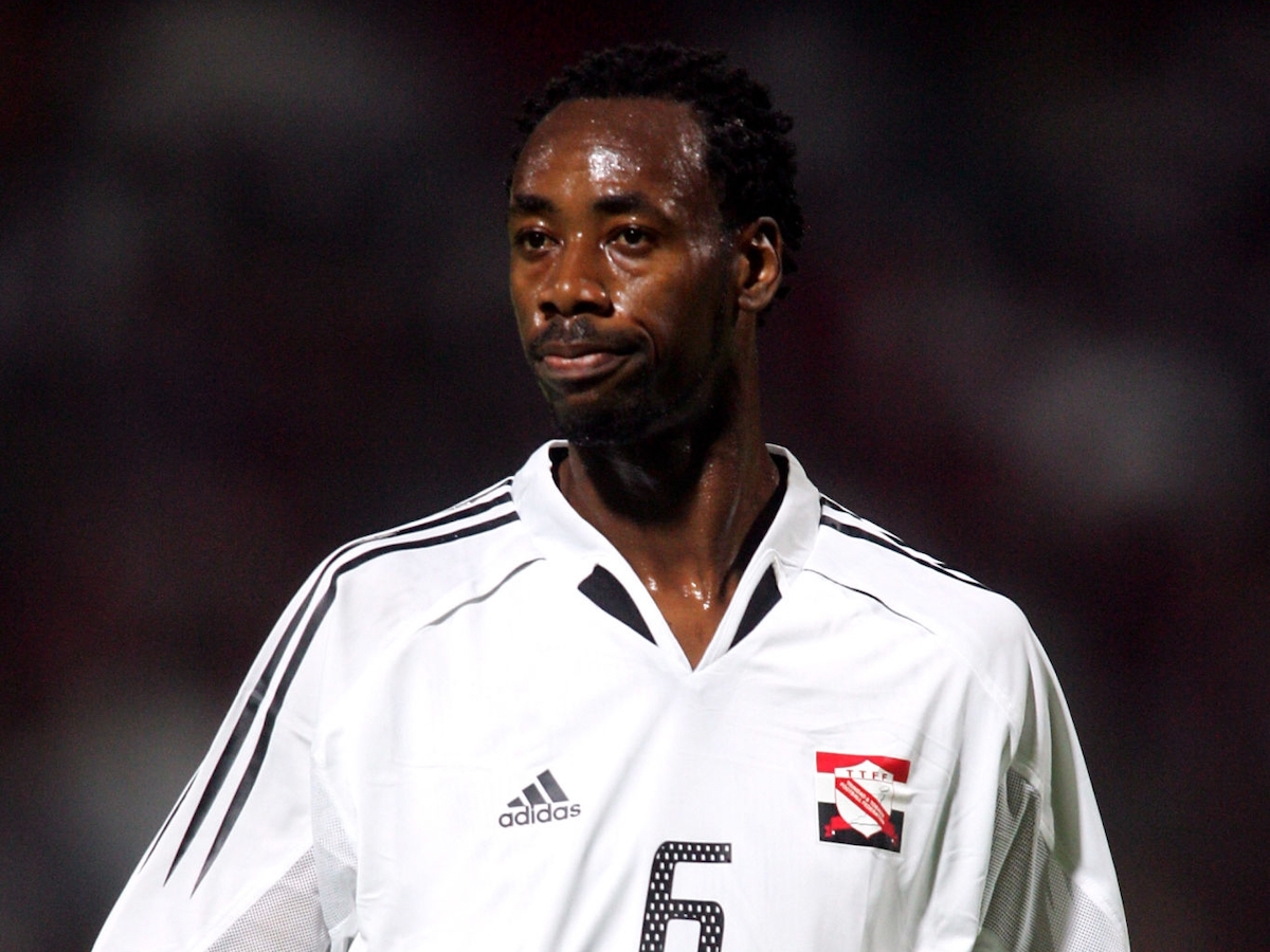 Trinidad and Tobago defender Dennis Lawrence during a 2006 World Cup Qualifer against Bahrain at the Bahrain National Stadium, Manama, Bahrain on November 16th 2005. (Photo by Adam Davy - PA Images via Getty Images)