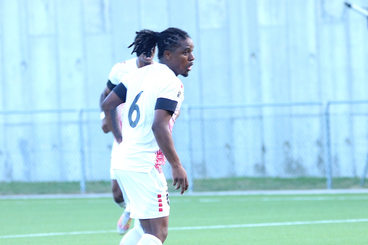 Trinidad and Tobago midfielder Duane Muckette in action during a 7-1 win over Bahamas in  Group B of the Second Round of FIFA CONCACAF World Cup Qualifiers at the St Kitts and Nevis Football Association Technical Centre, Basseterre on Saturday, June 8th 2024.