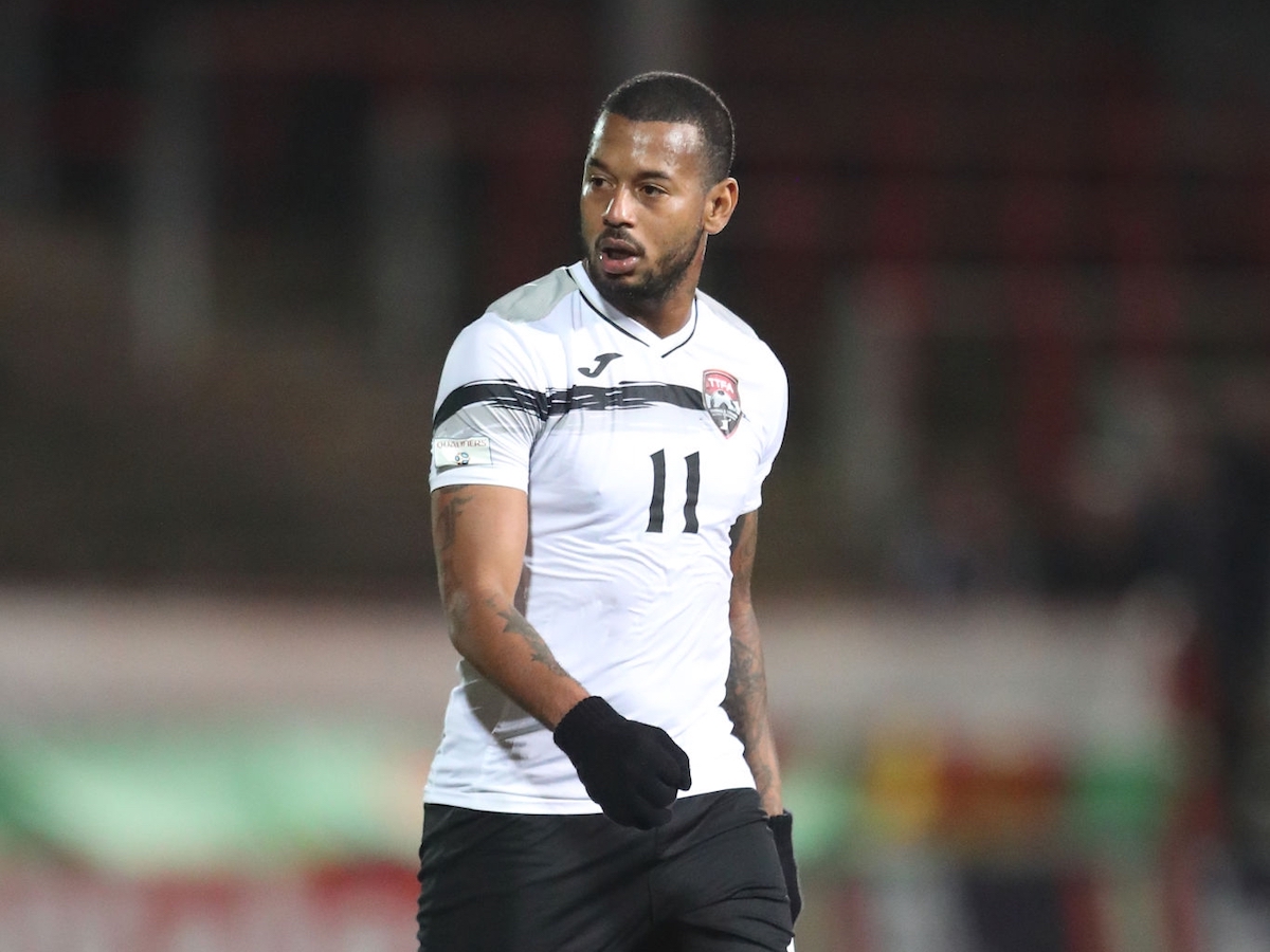 WREXHAM, WALES - MARCH 20: Lester Peltier of Trinidad and Tobago during the International Friendly between Wales and Trinidad and Tobago at Racecourse Ground on March 20, 2019 in Wrexham, Wales. (Photo by James Williamson - AMA/Getty Images)