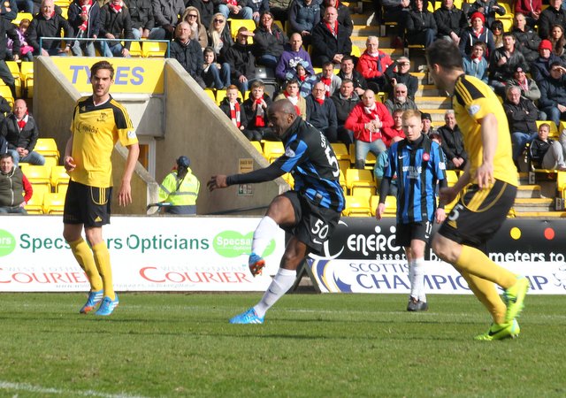 Hamilton striker Jason Scotland smashes in an equaliser at Livingston to salvage a point