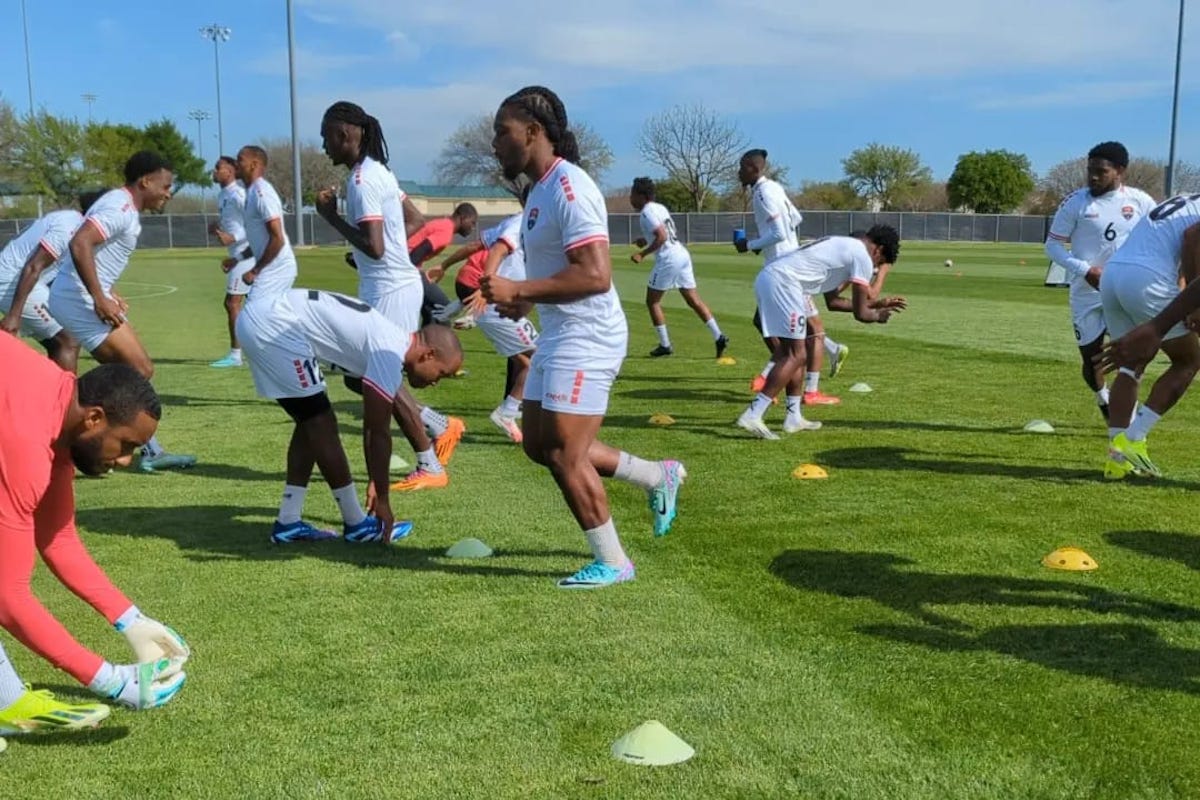 Trinidad and Tobago train in Frisco, TX on Tuesday, March 19th 2024 ahead of their Copa America play-in against Canada.