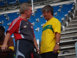 Former T&T coach Wilhelmus Rijsbergen and former Jamaica coach Bora Milutinovic