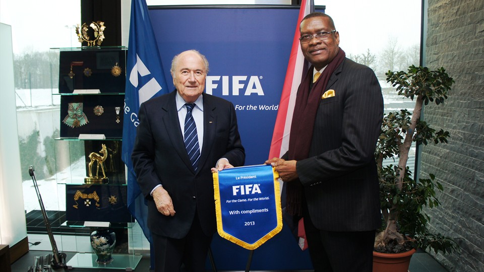 Raymond Tim Kee and Sepp Blatter