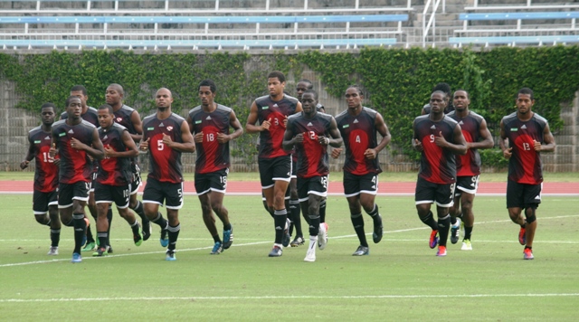 Soca Warriors outfit at the National Sports Centre, Hamilton 