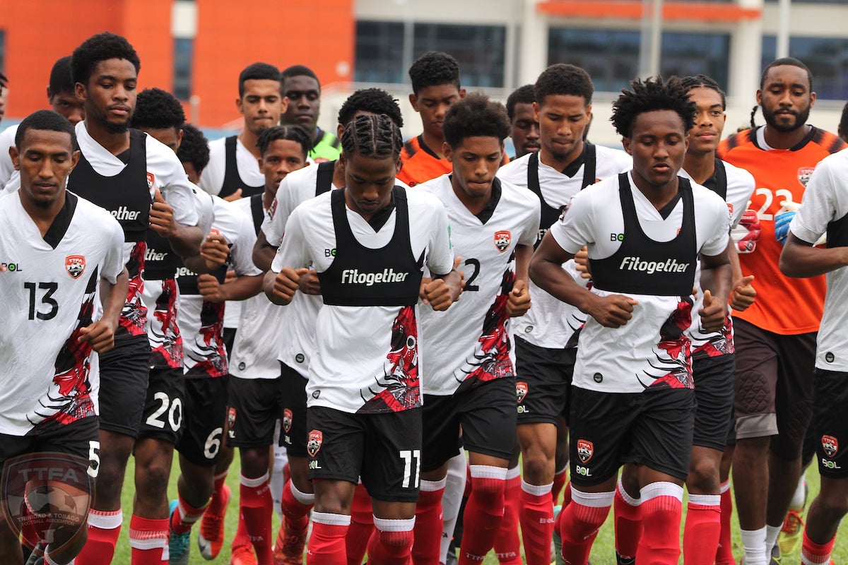 Joint training session of the Trinidad and Tobago Men's Senior and U-20 teams during February 2022