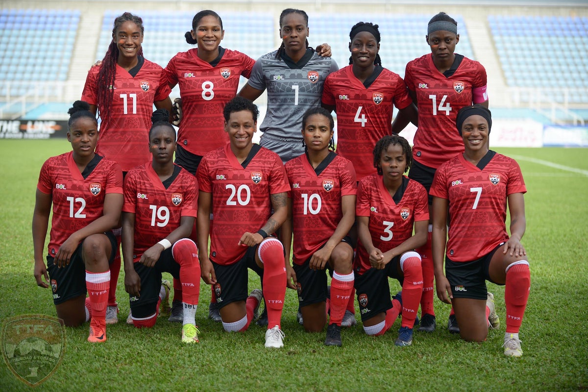 Trinidad and Tobago Women's starting eleven vs Panama in an International Friendly at the Ato Boldon Stadium, Couva, Trinidad and Tobago on October 25th 2021.