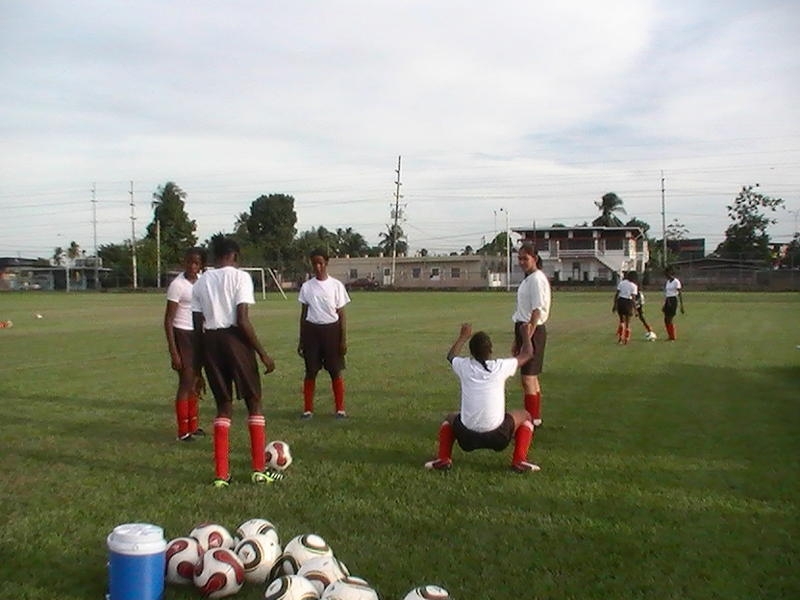 Members of Trinidad and Tobago’s youth Women Team in training.
