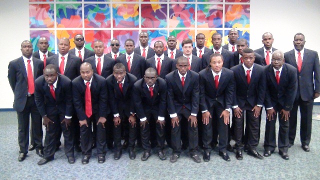 Trinidad and Tobago's Men's Olympic footballers and staff members