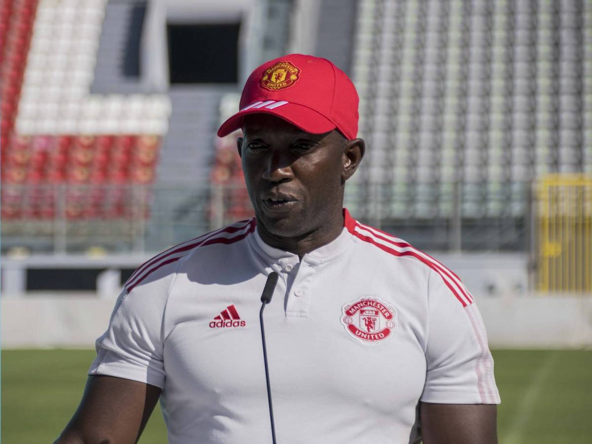 Manchester United legend Dwight Yorke speaks at the launch of an anti-racism initiative at the National Stadium in Ta’ Qali, Malta on Thursday. September 30th 2021.