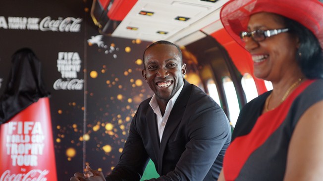 Dwight Yorke during the FIFA World Cup™ Trophy Tour by Coca-Cola